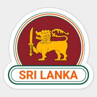 Sri Lanka Country Badge - Sri Lanka Flag Sticker