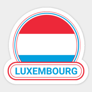 Luxembourg Country Badge - Luxembourg Flag Sticker