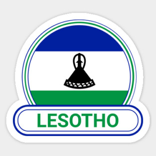 Lesotho Country Badge - Lesotho Flag Sticker