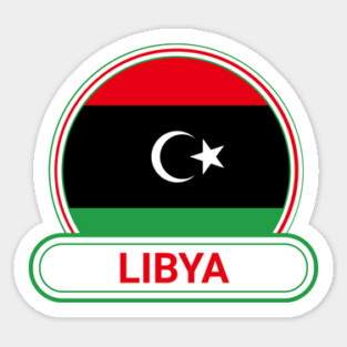 Libya Country Badge - Libya Flag Sticker