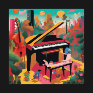Abstract Image Including A Piano T-Shirt