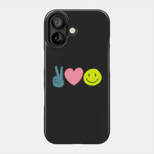 Peace Love Happiness Emoji Phone Case