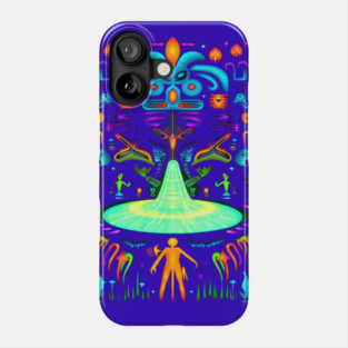 Alien portal onix in the dark fluorescent Phone Case