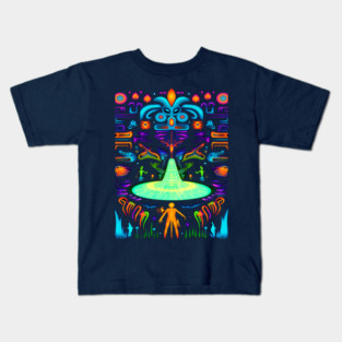 Alien portal onix in the dark fluorescent Kids T-Shirt