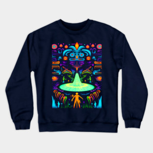 Alien portal onix in the dark fluorescent Crewneck Sweatshirt