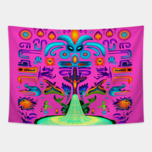 Alien portal onix in the dark fluorescent Tapestry