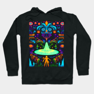 Alien portal onix in the dark fluorescent Hoodie