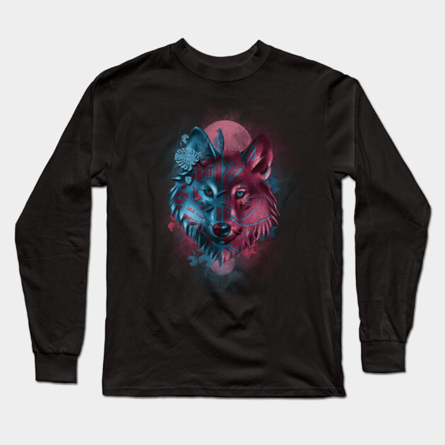 wolf Long Sleeve T-Shirt by BekimART