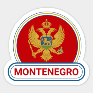 Montenegro Country Badge - Montenegro Flag Sticker
