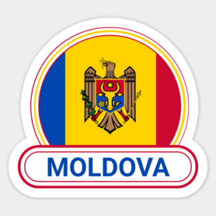 Moldova Country Badge - Moldova Flag Sticker