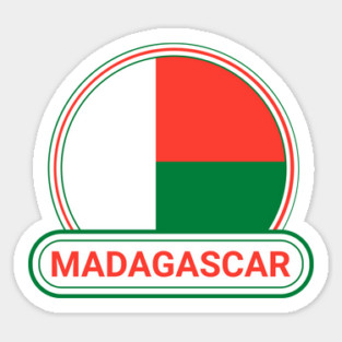 Madagascar Country Badge - Madagascar Flag Sticker