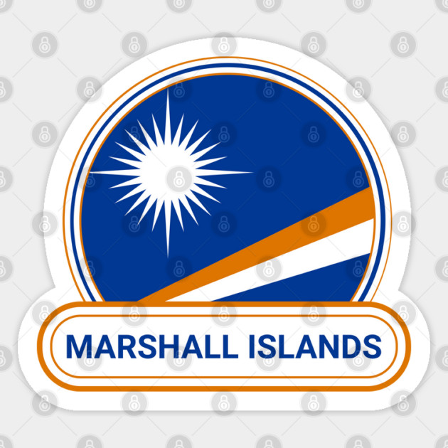 The Marshall Islands Country Badge - The Marshall Islands Flag Sticker by Yesteeyear