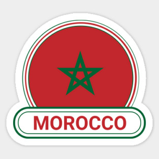 Morocco Country Badge - Morocco Flag Sticker