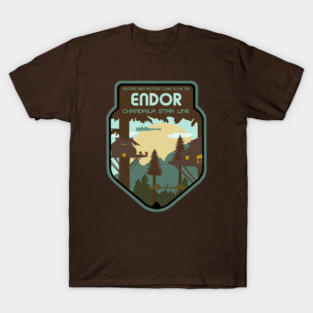 Endor - Chandrila Star Line Travel Poster T-Shirt