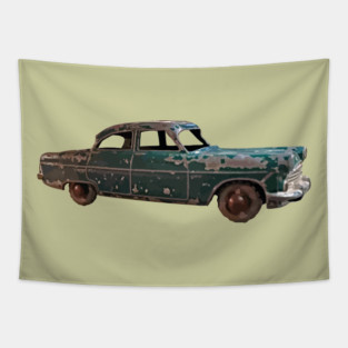 Vintage classic green car Tapestry