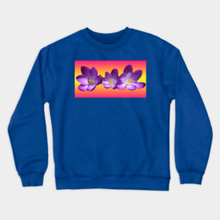 Tropical Sunset Flowers Crewneck Sweatshirt