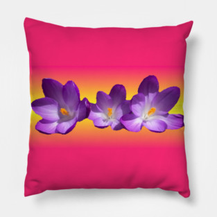 Tropical Sunset Flowers Pillow