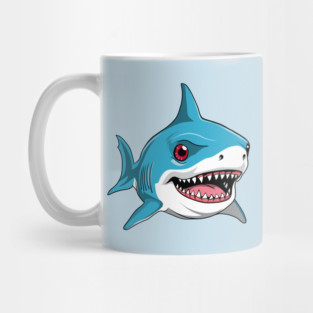 Scary Cute Great White Shark Graphic Design Mug