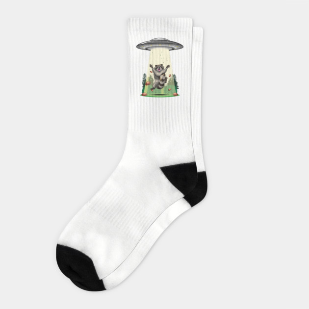 Cosmic Bandit: Raccoon's Galactic Adventure Socks by GoshWow®