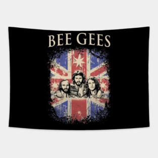 Vintage Distressed Bee Gees Tapestry