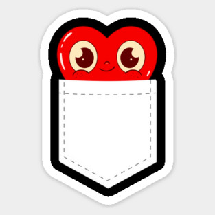 Mr Valentine - 3 Cute Heart in Pocket Sticker