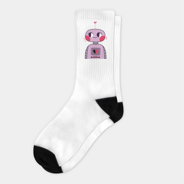 Miss Valentine Robot Socks by Megadorim