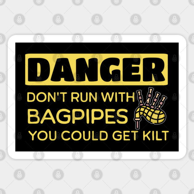 Danger Bagpipe Pun Sticker by HolidayBug