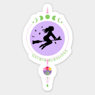 Ostara Blessings Witch Sticker