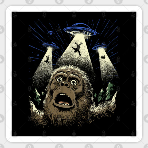 Sasquatch Surprise Abduction Sticker by GoshWow®