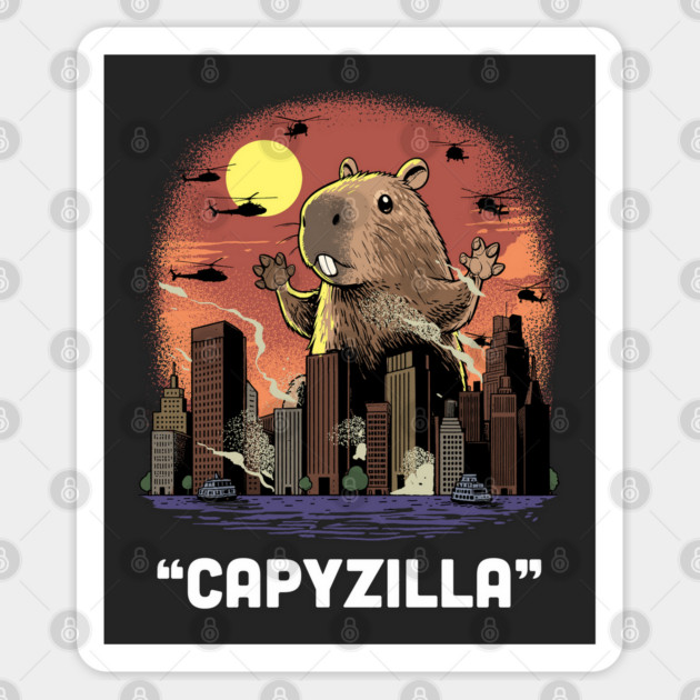 Capyzilla: The Gentle Giant Rampage Sticker by GoshWow®