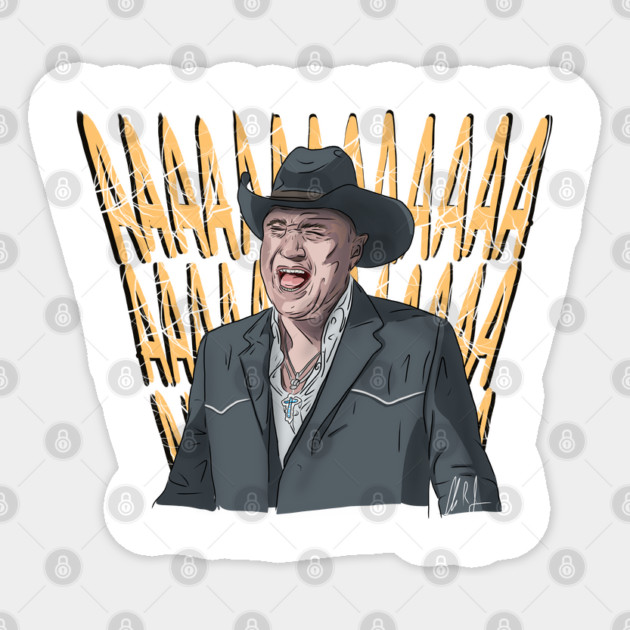 The Screaming Cowboy Sticker by 51Deesigns