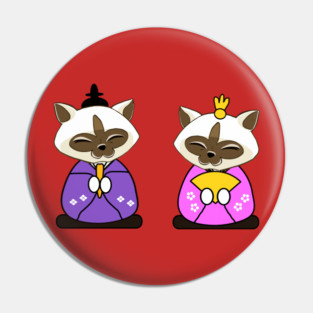 Hinamatsuri Siamese Cats Hina Ningyo Pin