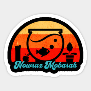 Retro Nowruz Mobarak Goldfish Sticker