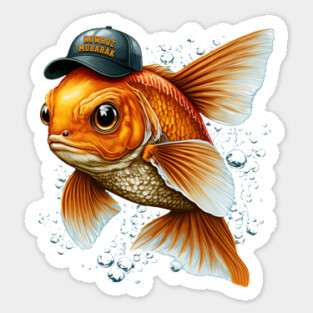 Steet Goldfish in Hat Nowruz Mobarak Sticker