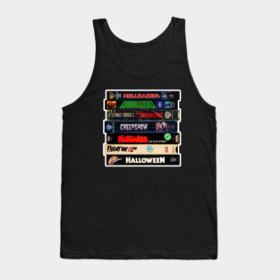 Vintage VHS Stack Horror Graphic Tank Top