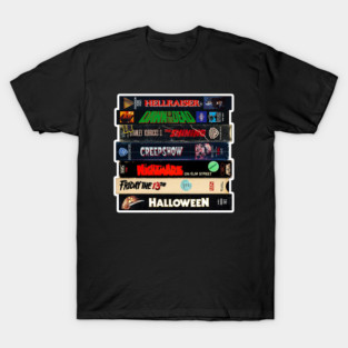 Vintage VHS Stack Horror Graphic T-Shirt