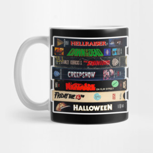 Vintage VHS Stack Horror Graphic Mug