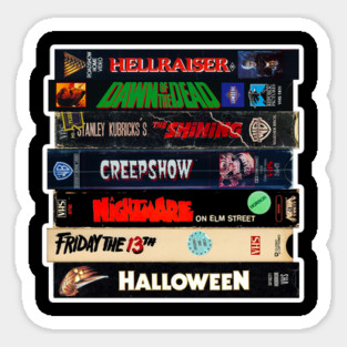 Vintage VHS Stack Horror Graphic Sticker