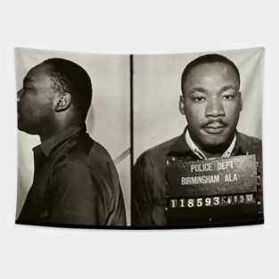 MLK Birmingham Mugshot Tapestry