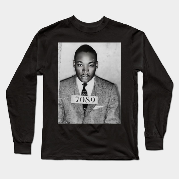 MLK Mugshot Long Sleeve T-Shirt by UrbanLifeApparel
