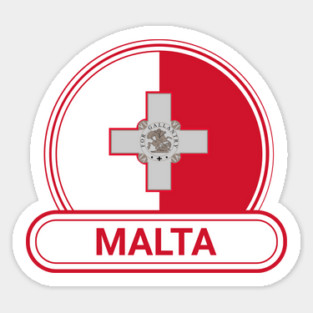 Malta Country Badge - Malta Flag Sticker