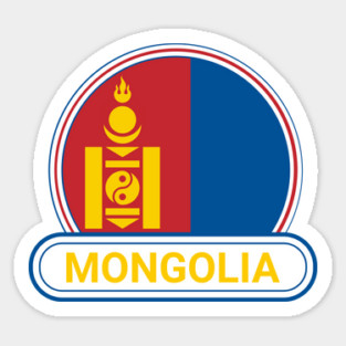 Mongolia Country Badge - Mongolia Flag Sticker
