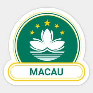 Macau Country Badge - Macau Flag Sticker