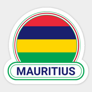 Mauritius Country Badge - Mauritius Flag Sticker