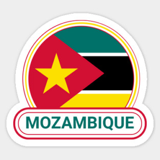 Mozambique Country Badge - Mozambique Flag Sticker