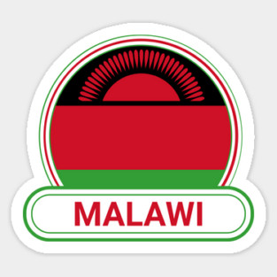 Malawi Country Badge - Malawi Flag Sticker