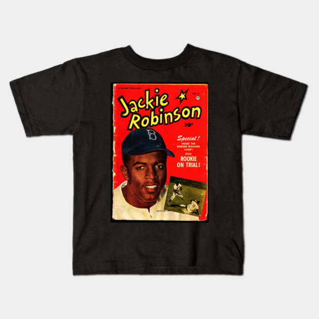 Front cover of Jackie Robinson comic book Kids T-Shirt by UrbanLifeApparel