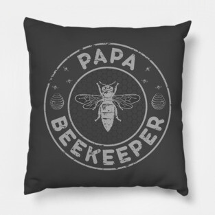 Papa Beekeeper, Bee Whisperer Distressed Retro Style Design Pillow