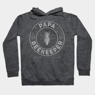 Papa Beekeeper, Bee Whisperer Distressed Retro Style Design Hoodie