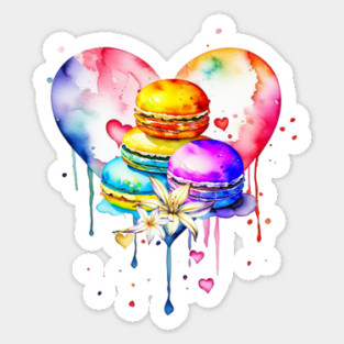 Watercolor Macarons Sticker